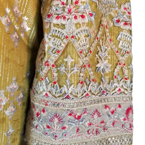 Tawakkal Pakistani Embroidered Jacquard Cotton Banarsi Shalwar Kameez Large/43 - Picture 13 of 14